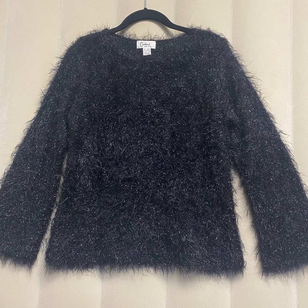 Vintage Carducci Women’s Eyelash Sweater Medium Italy Shaggy Whimsical Artsy